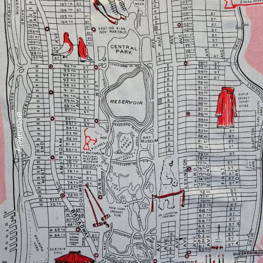 kate spade NYC New York Map Scarf Pink - Picture 8 of 14